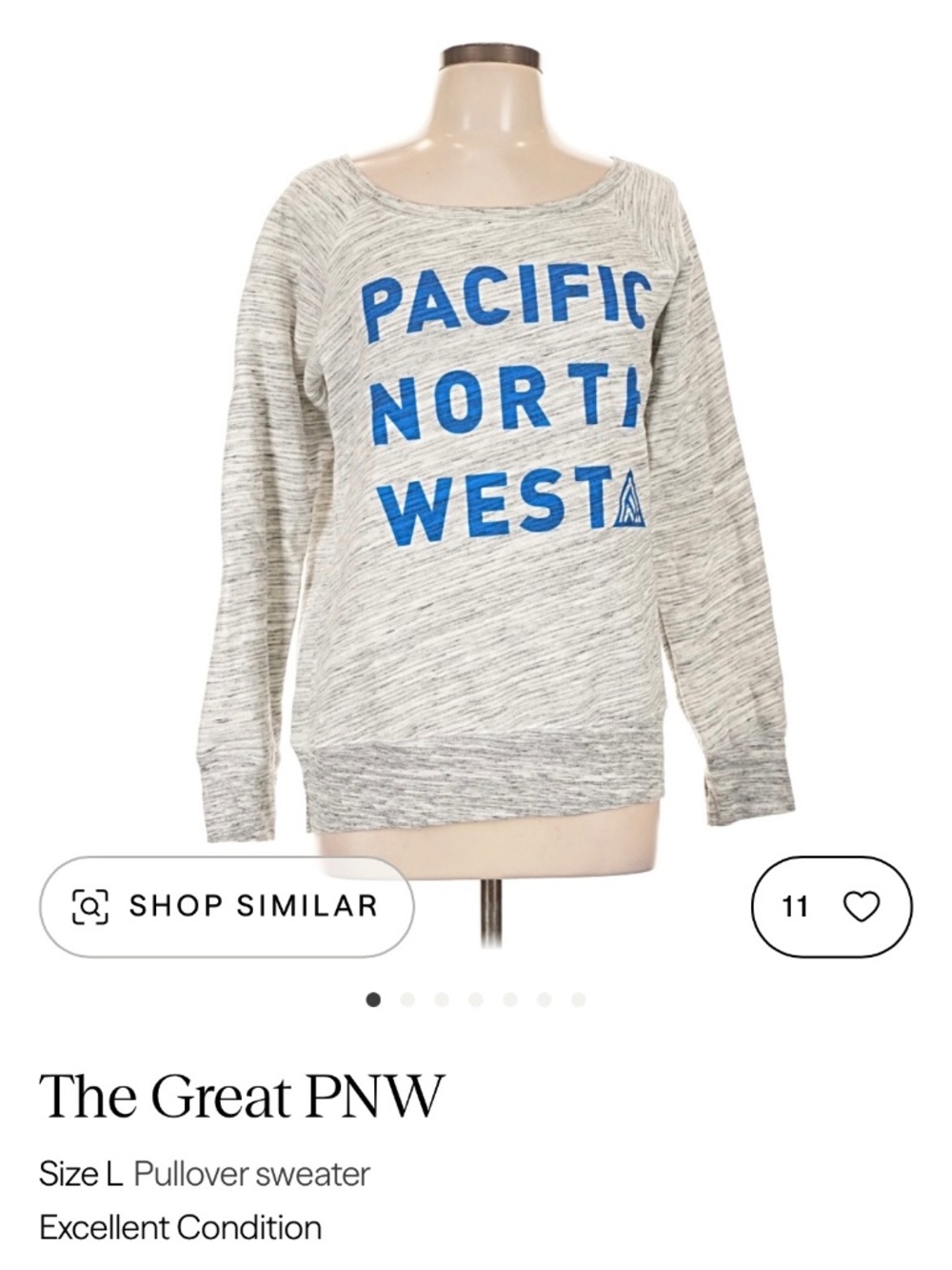 Grey Sweatshirt The Great PNW